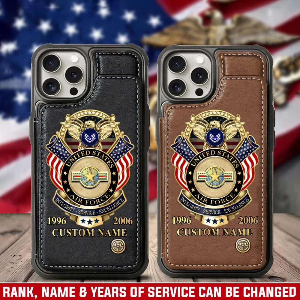 US Air Force , E 7 Air Force First Sergeant - Leather Flip Phone Case
