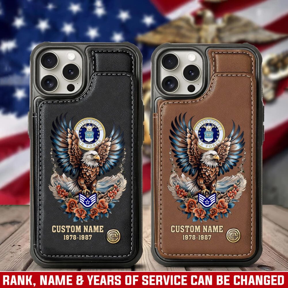 US Air Force , American By Birth, Veteran By Choice - Leather Flip Phone Case