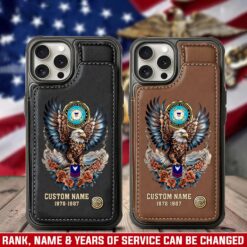US Coast Guard, E 6 Gold - Leather Flip Phone Case