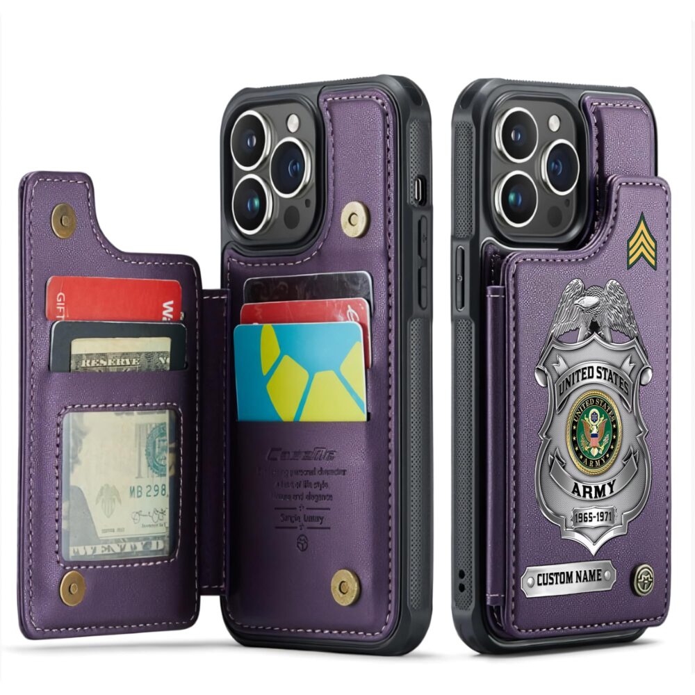 US Army, Life And Pride - Leather Flip Phone Case - Image 6