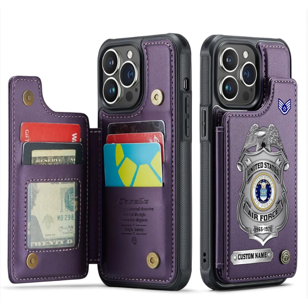 US Air Force , E 5 Air Force Staff Sergeant - Leather Flip Phone Case - Image 6