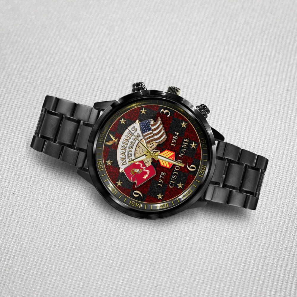 US Marine Corps, Always Remember, Never Forget - Black Stainless Steel Watch - Image 3