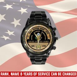 US Army, E 7 Army Sergeant First Class - Black Stainless Steel Watch