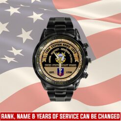 US Coast Guard, E 3 White - Black Stainless Steel Watch