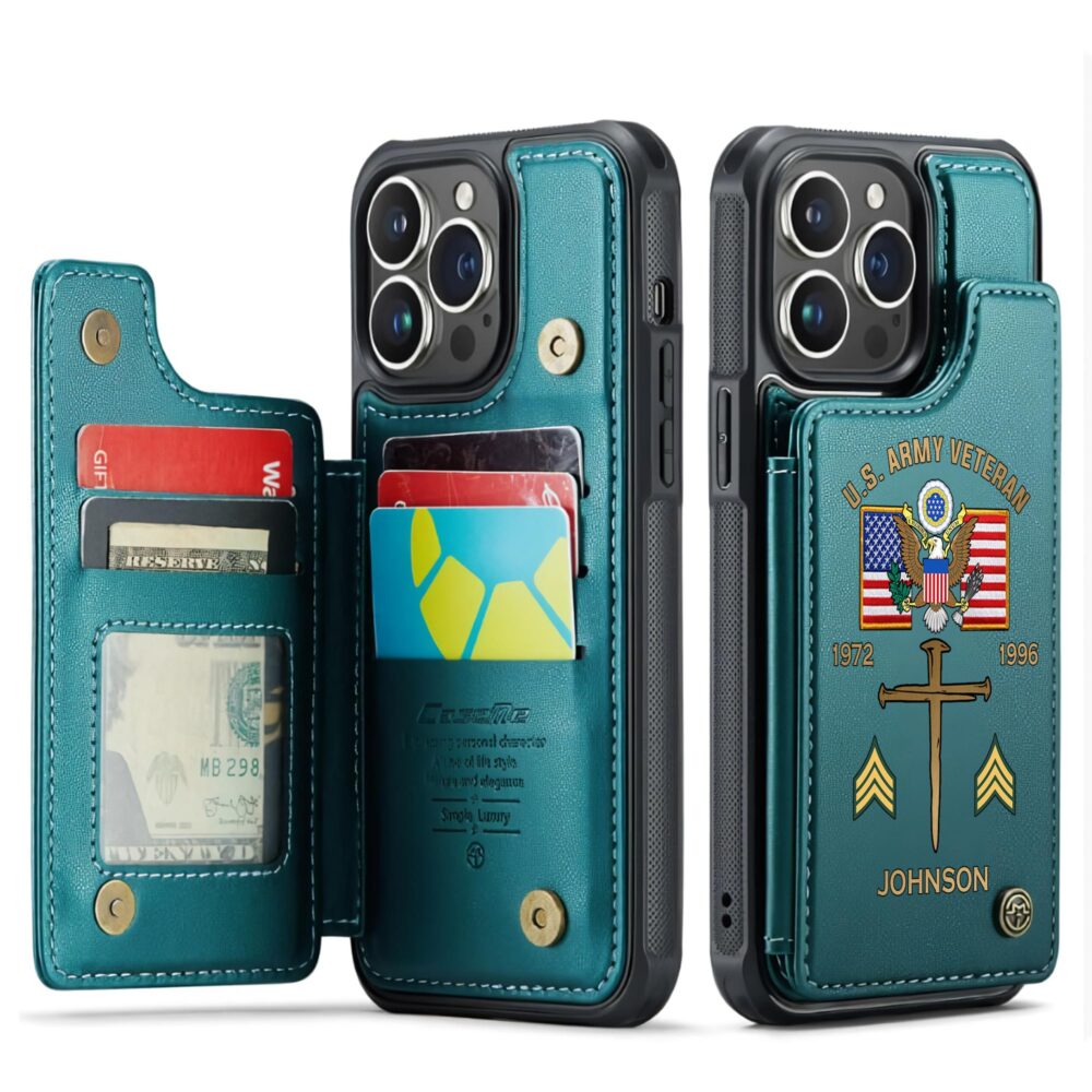 US Army, E 5 Army Sergeant - Leather Flip Phone Case - Image 5