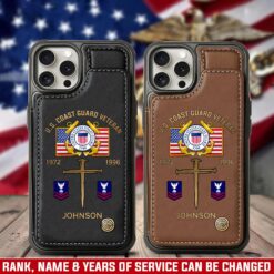 US Coast Guard, Honor, Duty, Service - Leather Flip Phone Case