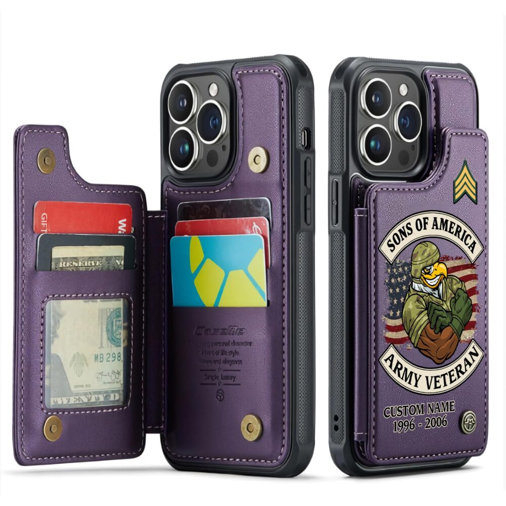 US Army, This We’ll Defend - Leather Flip Phone Case - Image 6