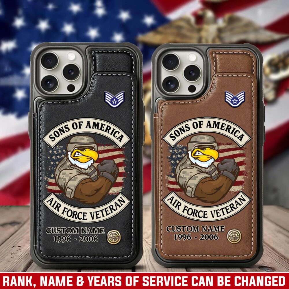 US Air Force , Aim High … Fly-Fight-Win - Leather Flip Phone Case