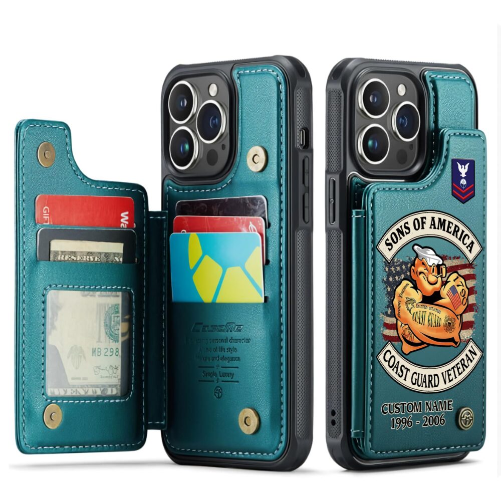 US Coast Guard, I Walked The Walk - Leather Flip Phone Case - Image 5