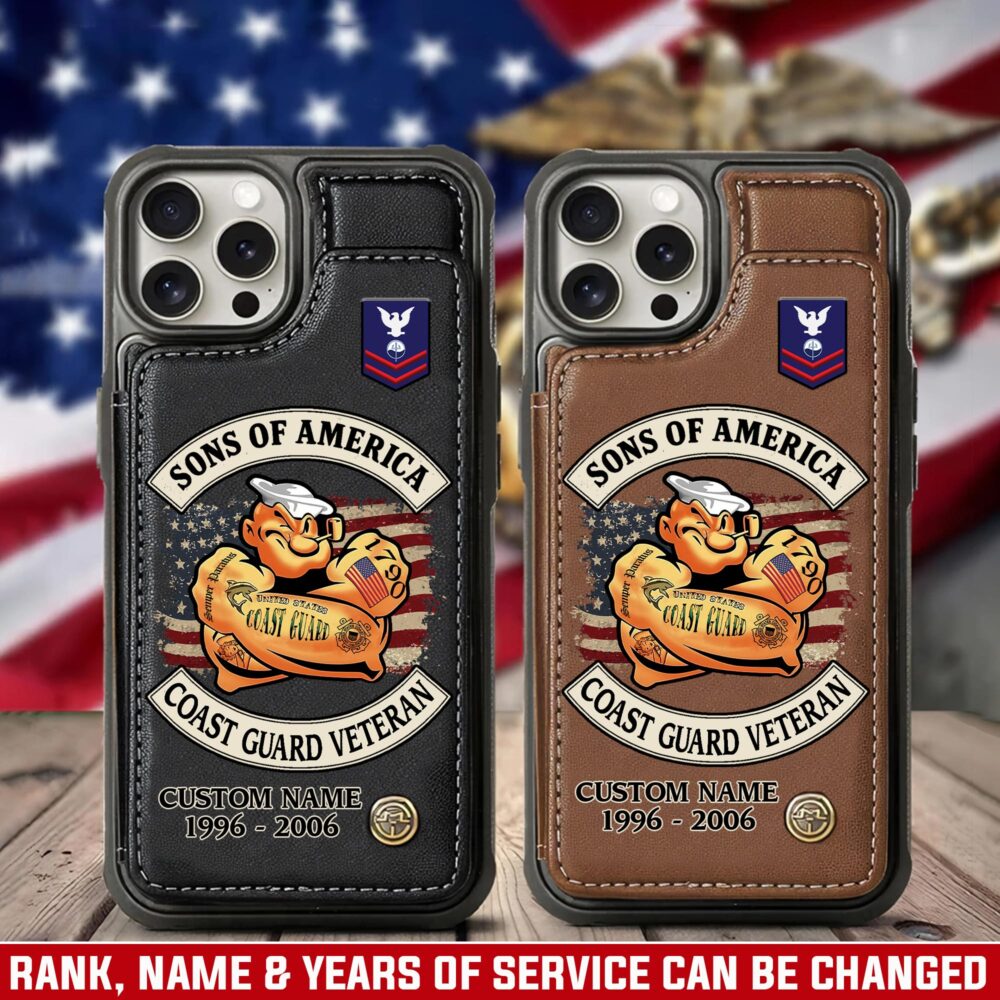 US Coast Guard, I Walked The Walk - Leather Flip Phone Case