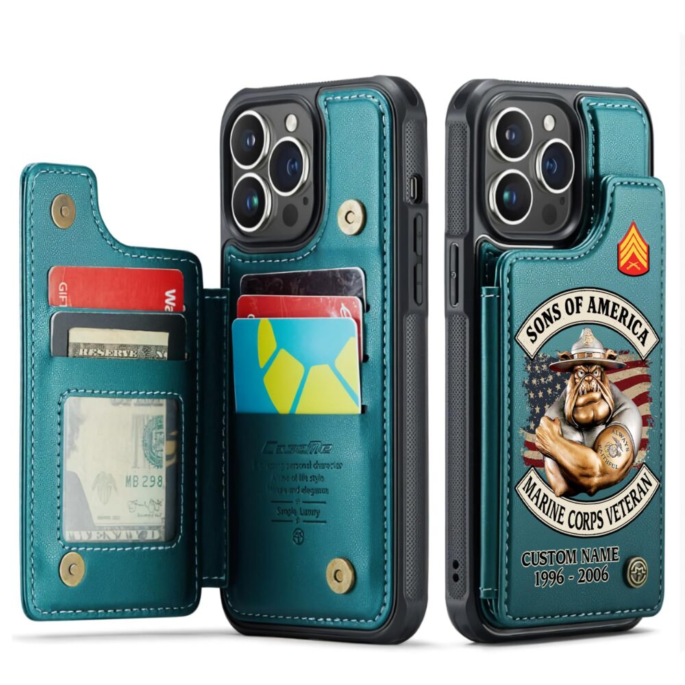 US Marine Corps, Honoring All Who Served - Leather Flip Phone Case - Image 5