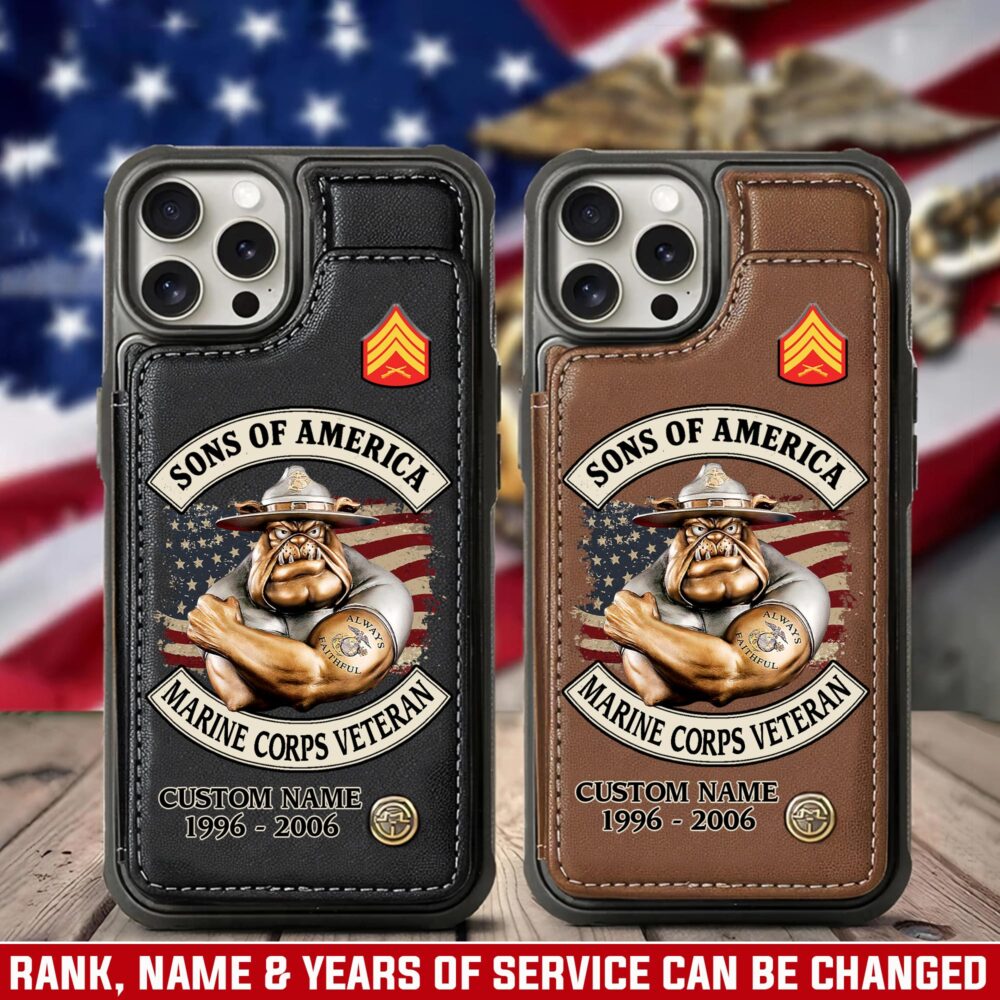 US Marine Corps, Honoring All Who Served - Leather Flip Phone Case