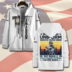 US Coast Guard, E 6 Red - Zip Hoodie