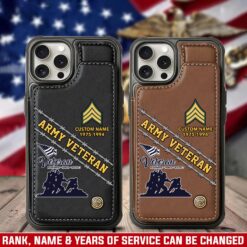 US Army, E 8 Army Master Sergeant - Leather Flip Phone Case