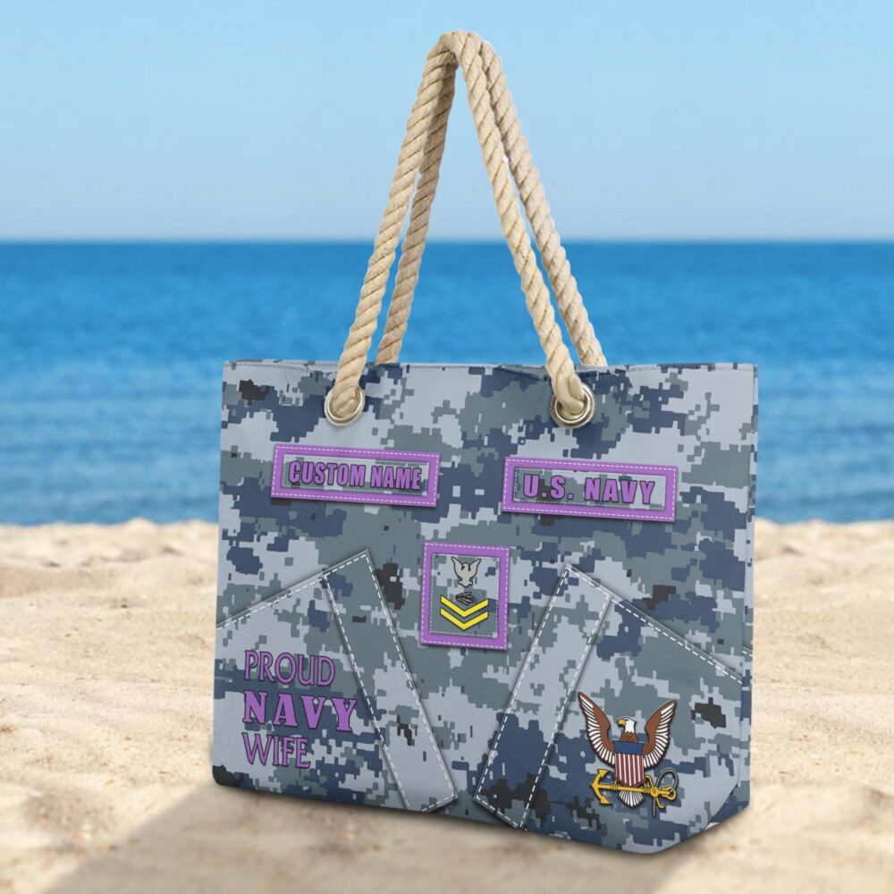US Navy, No One Gets Left Behind - Beach Bag - Image 3