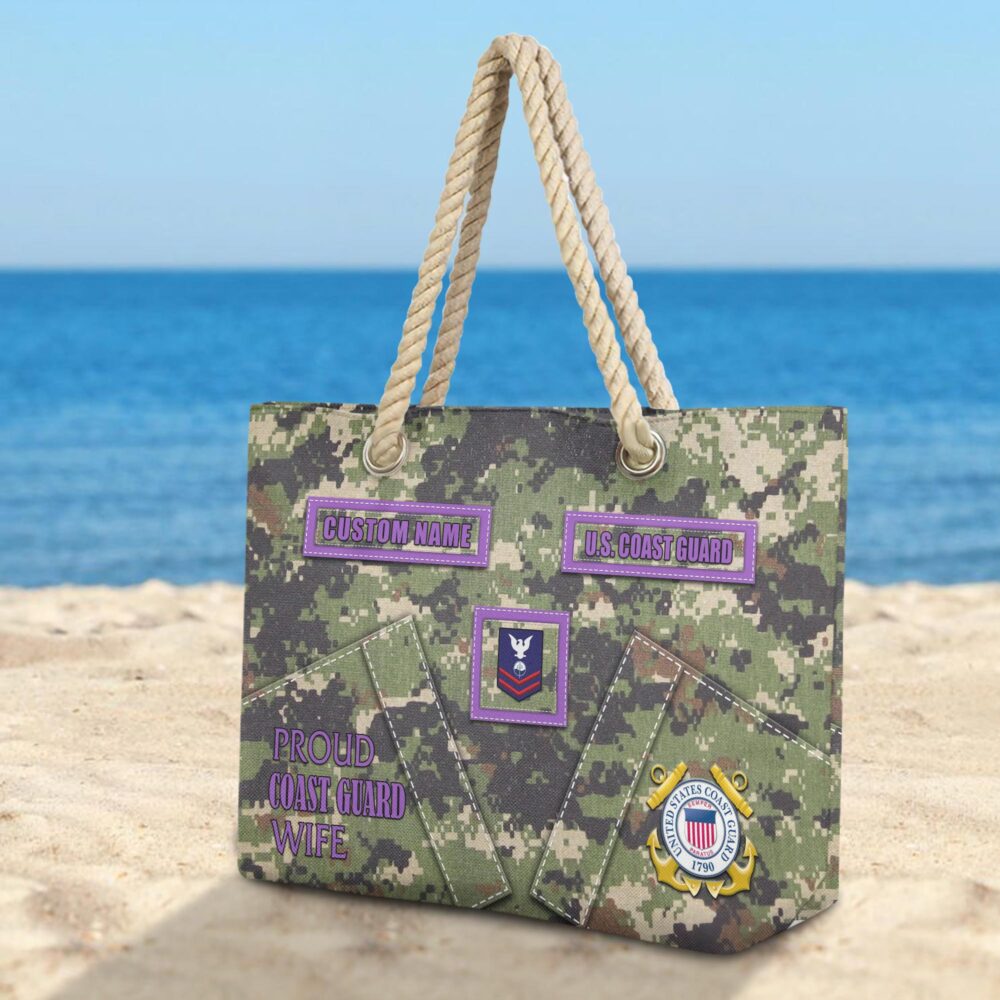 US Coast Guard, E 5 Gold - Beach Bag - Image 3