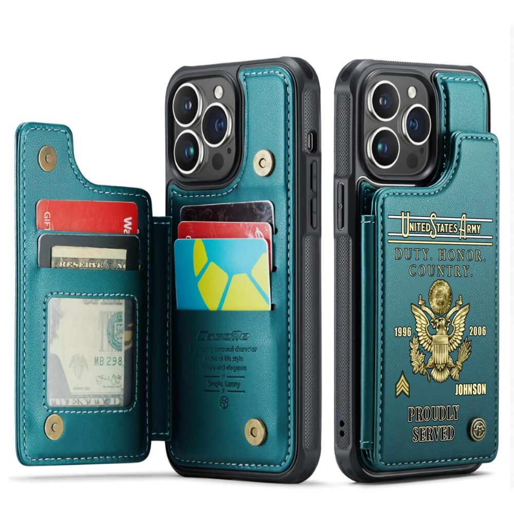 US Army, Always Remember, Never Forget - Leather Flip Phone Case - Image 5