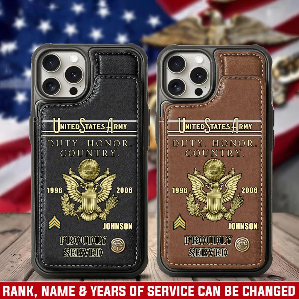 US Army, Always Remember, Never Forget - Leather Flip Phone Case