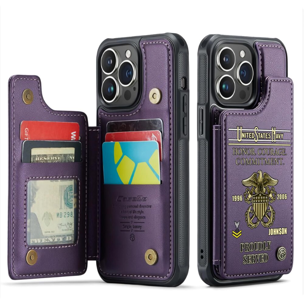 US Navy, Life And Pride - Leather Flip Phone Case - Image 6