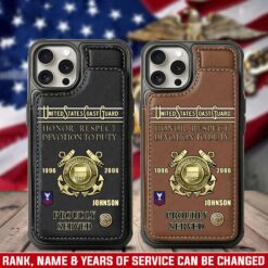 US Coast Guard, E 6 Red - Leather Flip Phone Case