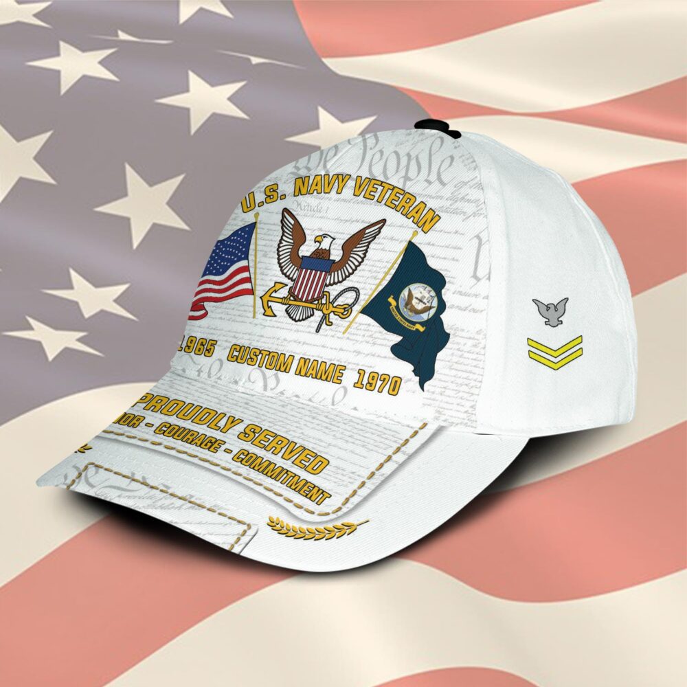 US Navy, American By Birth, Veteran By Choice - Classic Cap - Image 2