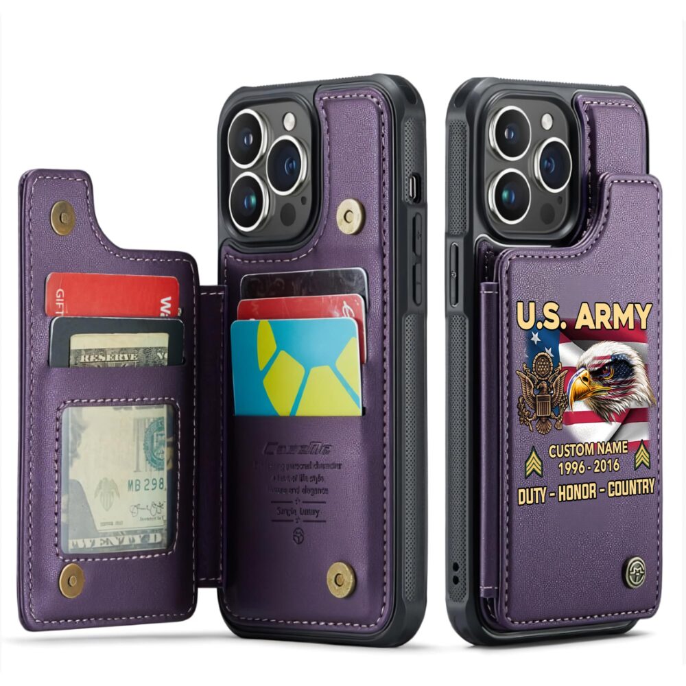 US Army, O 6 Army Colonel - Leather Flip Phone Case - Image 6