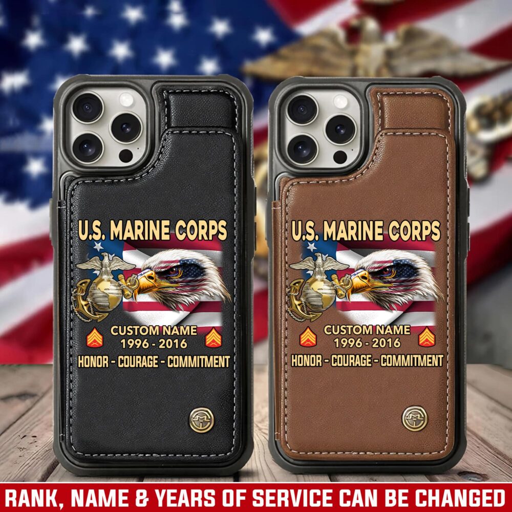 US Marine Corps, No One Gets Left Behind - Leather Flip Phone Case