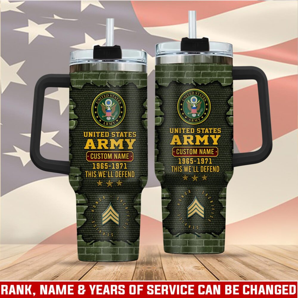 US Army, E 4 Army Corporal - Stainless Steel Tumbler 40oz