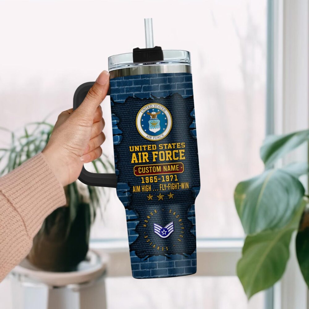 US Air Force , Freedom Over Fear - Stainless Steel Tumbler 40oz - Image 2