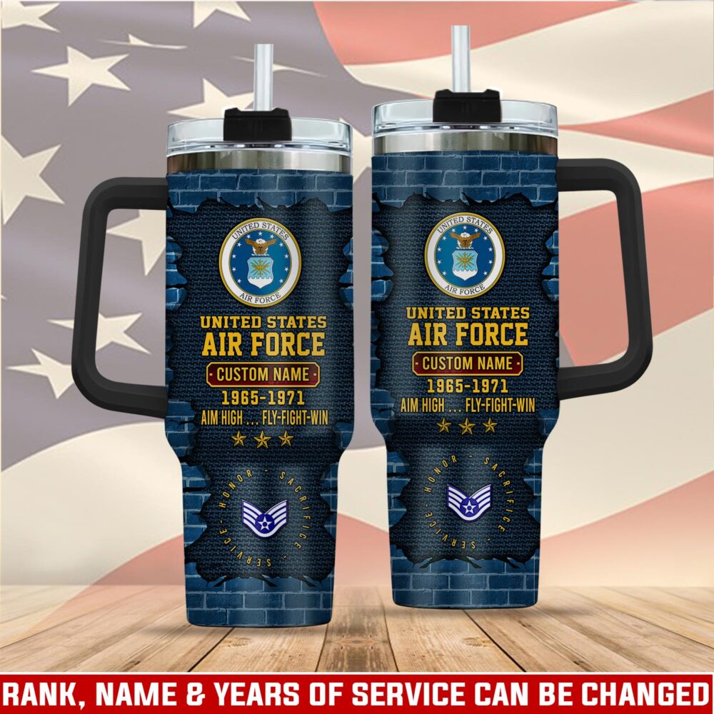 US Air Force , Freedom Over Fear - Stainless Steel Tumbler 40oz