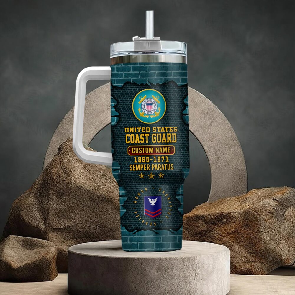 US Coast Guard, Born Ready - Stainless Steel Tumbler 40oz - Image 3