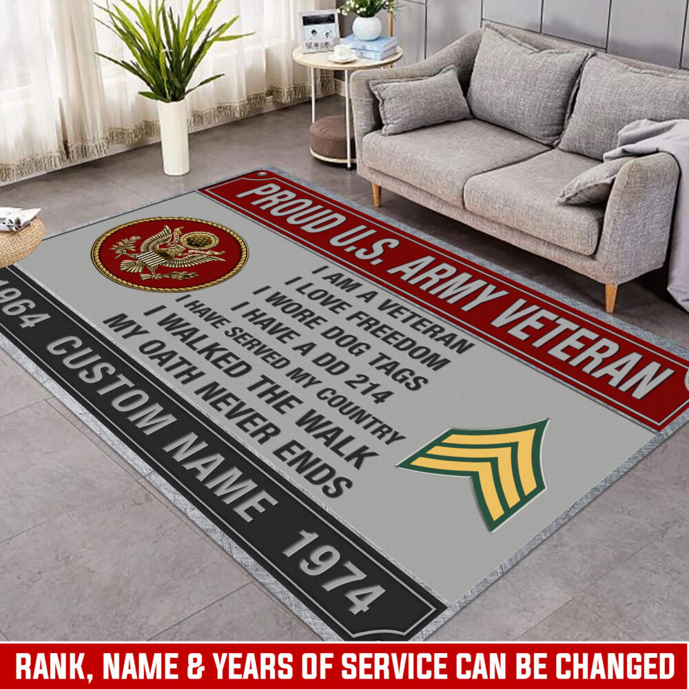 US Army, Land Of The Free, Because Of The Brave - Rug 48x63in