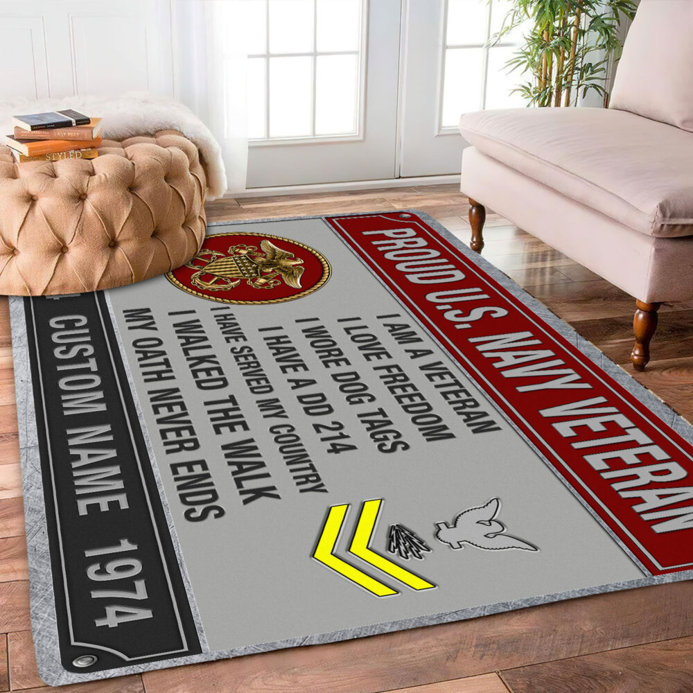 US Navy, Honor, Duty, Service - Rug 39x60in - Image 2