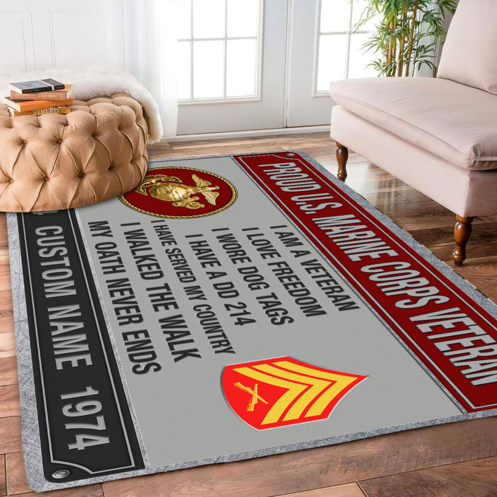 US Marine Corps, E 7 Marines Gunnery Sergeant - Rug 80x58in - Image 2
