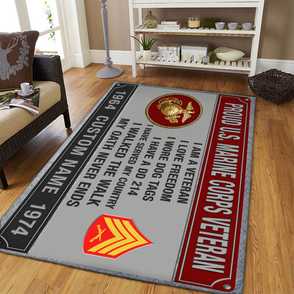 US Marine Corps, E 7 Marines Gunnery Sergeant - Rug 80x58in - Image 3
