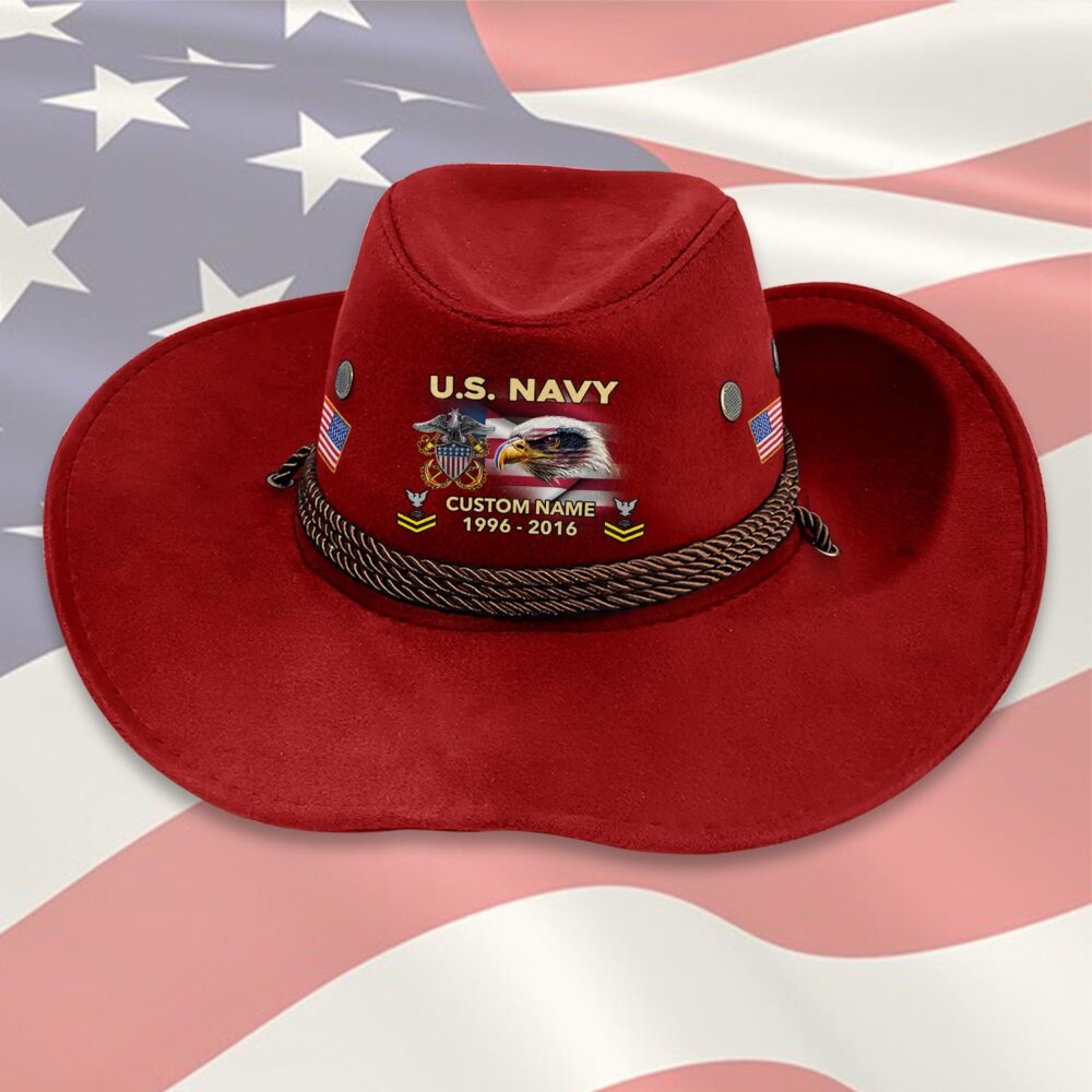 US Navy, E 6 Red - Cowboy Hat - Image 7