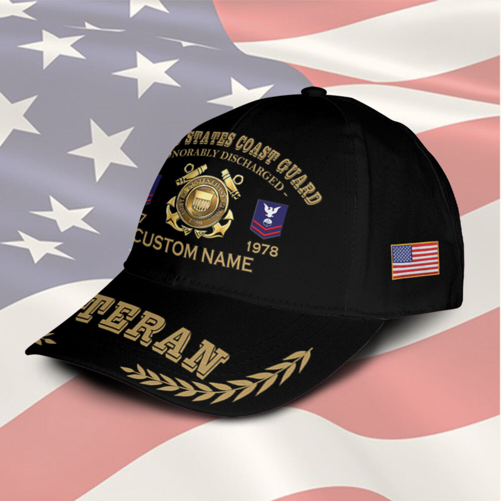 US Coast Guard, American By Birth, Veteran By Choice - Classic Cap - Image 2