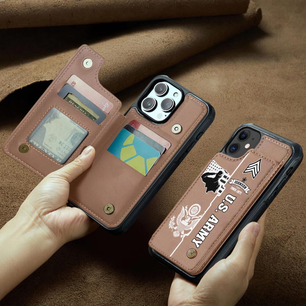 US Army, Served With Pride - Leather Flip Phone Case - Image 2