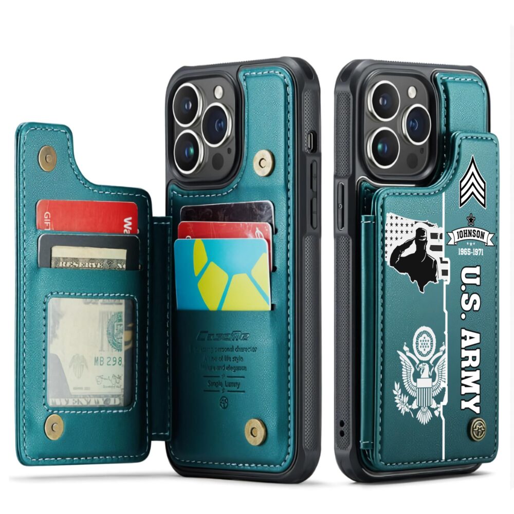 US Army, Served With Pride - Leather Flip Phone Case - Image 5