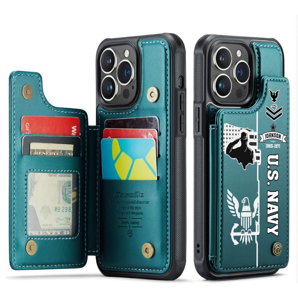 US Navy, E 2 White - Leather Flip Phone Case - Image 5