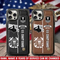 US Coast Guard, Born Ready - Leather Flip Phone Case