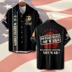 US Marine Corps, American By Birth, Veteran By Choice - Short Sleeve Button Shirt
