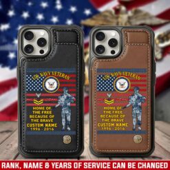 US Navy, No One Fights Alone - Leather Flip Phone Case