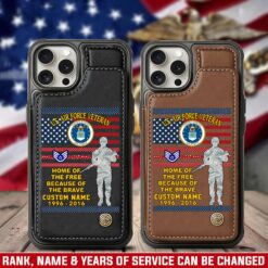 US Air Force , Proud Veteran - Leather Flip Phone Case