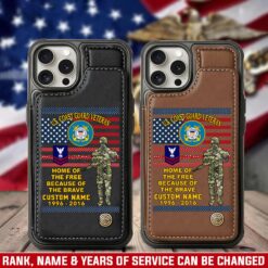 US Coast Guard, E 3 Blue - Leather Flip Phone Case
