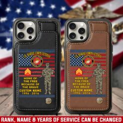 US Marine Corps, Honoring All Who Served - Leather Flip Phone Case