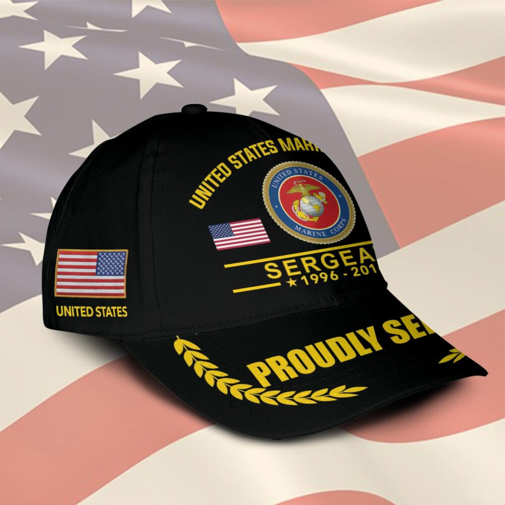 US Marine Corps, Proud Veteran - Classic Cap - Image 2