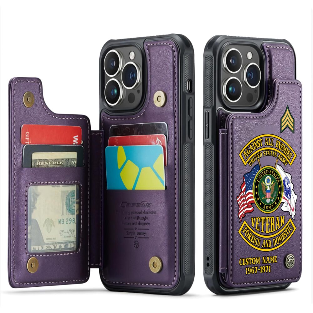 US Army, Proud To Have Served - Leather Flip Phone Case - Image 6