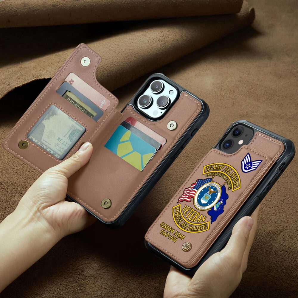 US Air Force , E 6 Air Force Technical Sergeant - Leather Flip Phone Case - Image 2