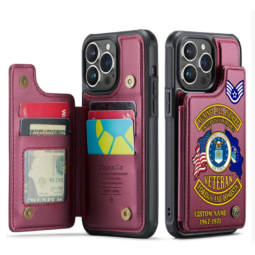 US Air Force , E 6 Air Force Technical Sergeant - Leather Flip Phone Case - Image 4